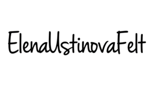 Elena Ustinova Felt brand logo representing handmade wet felting art and fiber craftsmanship