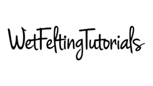 Wet felting tutorials brand logo by Elena Ustinova for handmade fiber art and felt making education