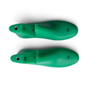Green plastic men's shoe lasts pair with Alfa Block system, US 7-13 EU 40-46 shoemaking mold