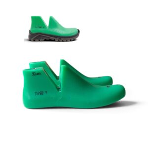 Green plastic men's shoe lasts pair with Alfa Block system, US 7-13 EU 40-46 shoemaking mold